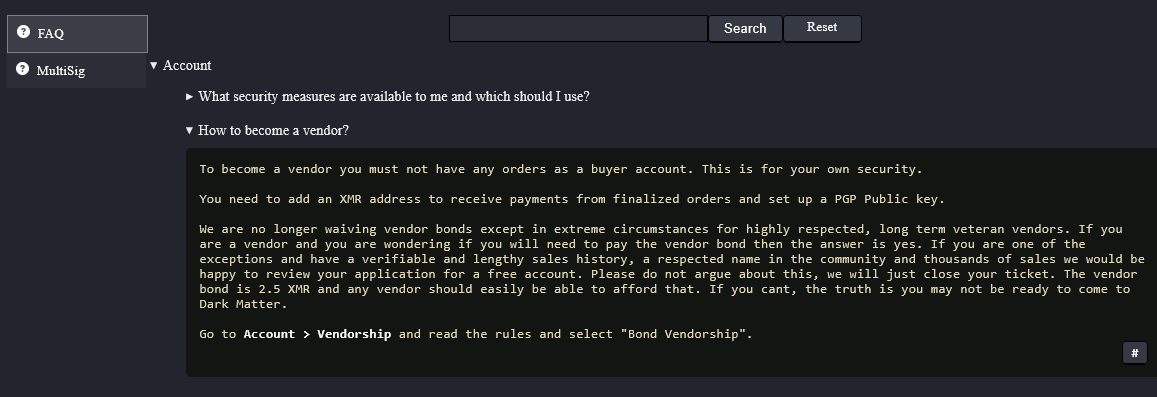 Depositing in darkmatter